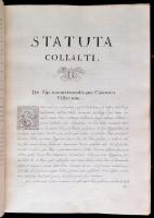1751 Statua Collalti. A trevisioi Collalti család saját joganyagának kézzel írt kódexe. 
A família ...