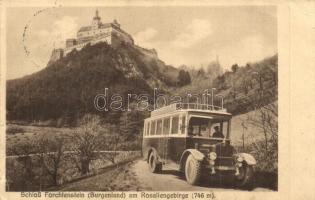 Fraknó, Forchtenstein; Rozália hegység autóbusszal, vár / Rosaliengebirge / castle with autobus (apró szakadás / tiny tear)