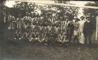 1916 Szentes, labdarúgó mérkőzés, csoportkép a csapatokkal / Hungarian football match, teams photo