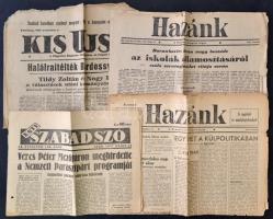 1945-1948 4 db újság. Kis, Újság, Hazánk, Szabad szó