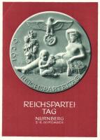 1939 Reichsparteitag Nürnberg. Feldpostkarte Reichsparteitag des Friedens / NSDAP German Nazi Party propaganda, Nuremberg Rally, swastika, 6 Ga. (EK)