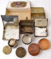 8 db régi fém és fa doboz (Dames, Laflorde Henry Clay Habana, Lux Mihály, stb.)