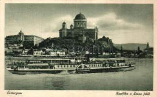 Esztergom, Bazilika a Duna felől, Szent László oldalkerekes gőzhajó