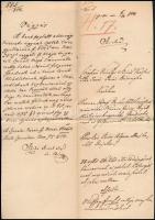 1854 Magyar nyelvű járásbírósági keresetlevél 6 kr szignettával