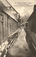1917 Jelgava, Mitau; Der Krieg im Osten, Der Herzog Jakob-Kanal das Guckloch der Natur in der Kanalstrasse / Canal in winter. The war in the East