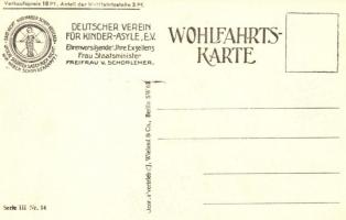 Im Kinder-Asyl. Denkt an unsere Krieger Waisen! Deutscher Verein für Kinder-Asyle. Ehrenvorsitzende ...