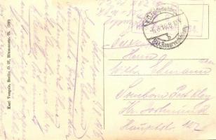 1916 Durch einen Volltreffer zerstörtes russisches Feldgeschütz / WWI German military, Russian field...