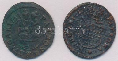 1707K-B Rézpoltúra "II. Rákóczi Ferenc" (2,1g) + 1705K-B Rézpoltúra hamisítványa T:2-,3 Hu...