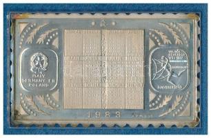 1983. Naptár / Kézilabda jelzett Ag bélyegérem eredeti ÁPV tokban (14,6g/0.835/22x37mm) T:1 (eredetileg PP) patina