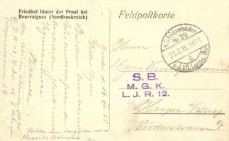 1915 Friedhof hinter der Front bei Beuvraignes (Nordfrankreich) / WWI German cemetery behind the fro...