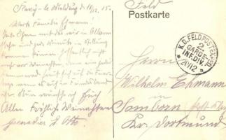 1915 Noyon, Villa Hamburg. WWI German military  camp, soldiers