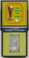 1982. Spanyolországi Labdarúgó Világbajnokság 1982 jelzett Ag bélyegérem eredeti ÁPV tokban (~4,6g/0.925/37x23mm) T:1 (eredetileg PP) kis patina