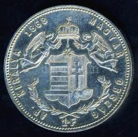 1868KB 1Ft Ag "rozettás" utánveret T:P