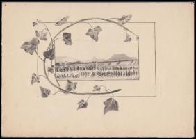 1888 Aranka jelzéssel: Badacsony és a Balaton-felvidéki szőlőtőkék, papír, tus, 19x28 cm.