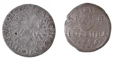 1696P-H Poltura Ag "I. Lipót" (0,85g) + Ausztria 1617. 3kr Ag "II. Ferdinánd" (1...