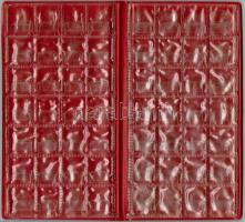 Fekete éremtartó album összesen 112 férőhellyel azonos, kisebb méretű érmék számára + ~34db kis érem...