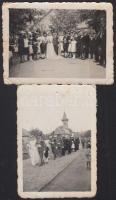 cca 1940 Csendőrök esküvője, 2 db fotó, 6×9 cm