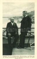 Belgrade, Belgrad; Exz. Dr. Weisskirchner, Bürgmeister von Wien und Dr. Barczy, Bürgermeister von Budapest auf Deck Sr. M. Schiff Franz Josef I / Richard Weiskirchner, Mayor of Vienna and István Bárczy, Mayor of Budapest on board of SMS Kaiser Franz Joseph