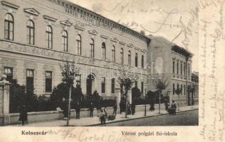 1905 Kolozsvár, Cluj; Városi polgári fiú iskola. Kiadja Lepage Lajos / boys school (EK)