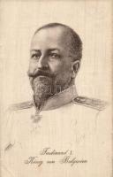 1918 Ferdinand I. König von Bulgarien. Seidenkarte / Ferdinand I of Bulgaria. silk card (EK)