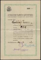 1942 Túravezetői vizsgabizonyítvány, Bp., Magyar Turista Szövetség, aláírásokkal, pecséttel, fejléces papíron