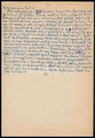 Tersánszky Józsi Jenő (1888-1969) író, költő: Az ékesítés ősi ösztöne c. novellájának 3 oldalas kézi...