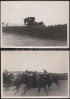 cca 193-1940 Lovas katonák bemutatója, 2 db fotó, 12×18 cm