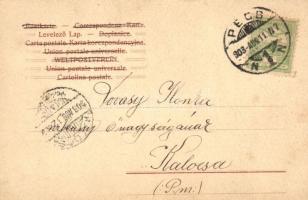 1903 Hand-painted greeting card with deer (EK)