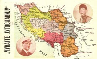 1937 Preserve Yugoslavia! / Alexander I of Yugoslavia and his last words after his assassination. Map of Yugoslavia (EK)