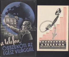 cca 1925 Telefonnal kapcsolatos képes kiadványok (A telefon fejlődése Budapesten, A telefon összeköti az egész világgal)