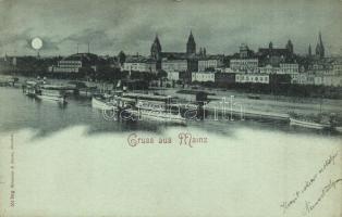 1901 Mainz, steamships, quay (EK)