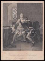 4 db régi metszet, litográfia, színezett rézmetszet, acélmetszet, az egyik paszpartuban, 27x35 cm és...