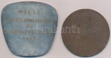 DN "Az anyagmozgatás fejlesztéséért" ezüstözött fém emlékplakett (71x70mm) + DN "Magy...