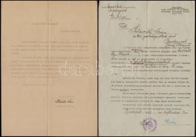 1937-1947 Postai alkalmazott távbeszélőkezelőként hadgyakorlatra történő behívójegye, szabadjegye, é...