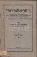 1915-1937 3 db kiadvány: A Viharsarok a bíróság előtt, Pro Memoria, Umrisse einer möglichen Reform in Ungarn