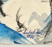 Antal Irén (1903-1999): Téli erdő, akvarell, papír, jelzett, 32×51 cm