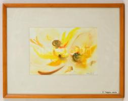 Azaduhi Varduca-Horenian (?-): Virág tánc. Akvarell, papír, jelzett, üvegezett keretben, 23×32 cm