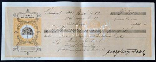 1941 9 db régi váltó, egy kitöltött, a többi kitöltetlen, aláírásokkal