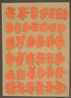 Szeift Béla (1944-2012): Vörös levél, vegyes technika, karton, jelzett, paszpartuban, 55×39 cm