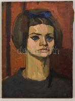 Jelzés nélkül: Női portré, olaj, vászon, 68×50 cm
