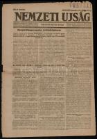 1921 Nemzeti Újság keresztény politikai napilap III. évfolyam 192. szám