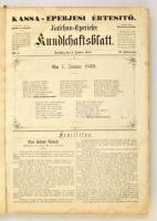 1859 Kasa-Eperjesi Értesítő (Kaschau-Eperieser Rundschaftsblatt) teljes évfolyama könyvbe kötve, dön...