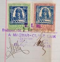 1923 Dr. Gárdonyi József (1891-1948), Gárdonyi Géza fiának Magyar-Olasz Bank Rt. -nél fenntartott fo...