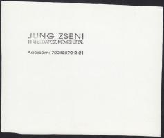 Jung Zseni: Ölelés, vintage fotóművészeti alkotás feliratozva, pecséttel jelzett, 10×12 cm