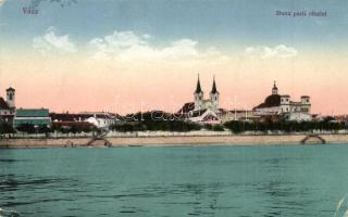 Vác, Nagytemplom, Duna parti részlet - 2 db régi képeslap / - 2 pre-1945 postcard