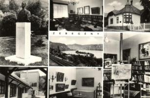 7 db MODERN és RÉGI magyar városképes lap: Zebegény / 7 modern and pre-1945 Hungarian town-view post...