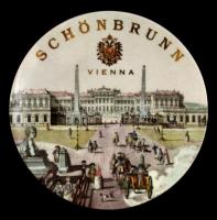 Vienna - Schönbrunn falra akasztható porcelán tál, matricás, jelzett, hibátlan, d: 15 cm