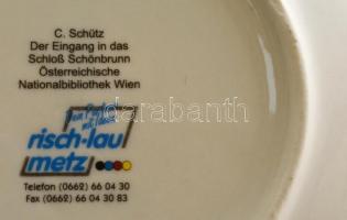 Vienna - Schönbrunn falra akasztható porcelán tál, matricás, jelzett, hibátlan, d: 15 cm