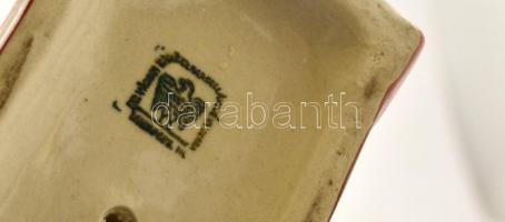 Aquincumi porcelán bagoly, kézzel festett, jelzett, apró kopásokkal, m: 18 cm