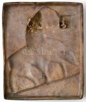 Medgyessy Ferenc (1881-1958): Kőrősi Csoma Sándor.  Öntött, patinázott bronz falikép, jelzett, 34×28...